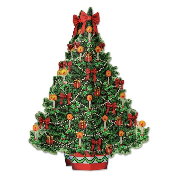 Beistle Club Pack of 12 Christmas Tree 3-D Centerpiece Holiday Decorations 11.75"