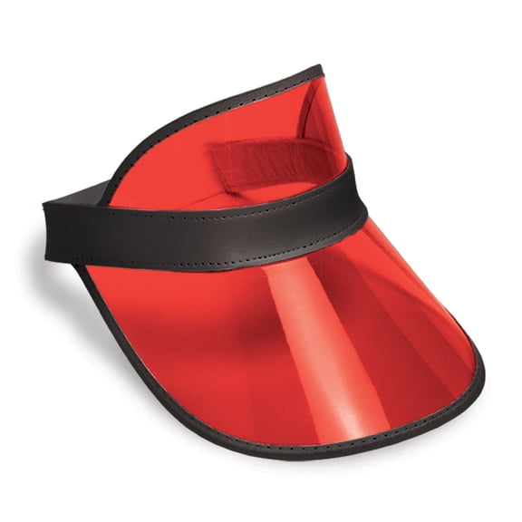 Beistle Club Pack of 12 Clear Red Plastic Dealer's Visor