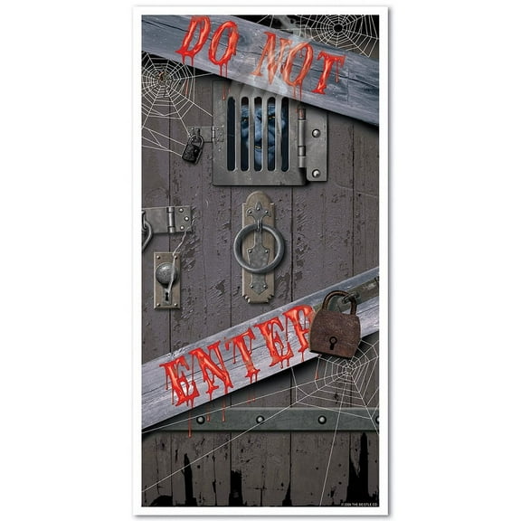 Beistle Club Pack of 12 'Do Not Enter' Dungeon Halloween Door Cover Decoration 60"