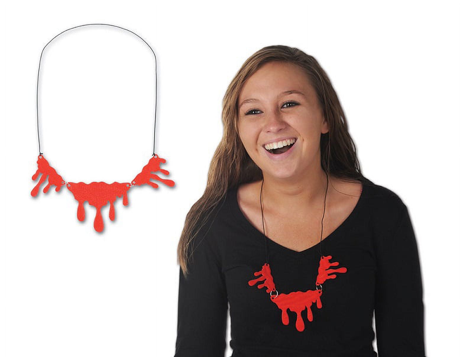 Beistle Club Pack of 12 Dripping Blood Halloween Necklace 14"