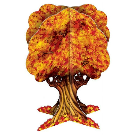 Beistle Club Pack of 12 Fall Thanksgiving 3-D Tree Table Centerpieces 12"
