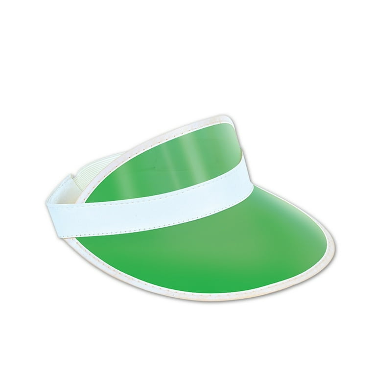 Beistle Club Pack of 12 Green Clear Plastic Dealer's Visor - Walmart.com