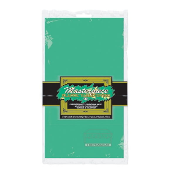 Club Pack of 12 Green Disposable Banquet Party Rectangular Table Covers 108"