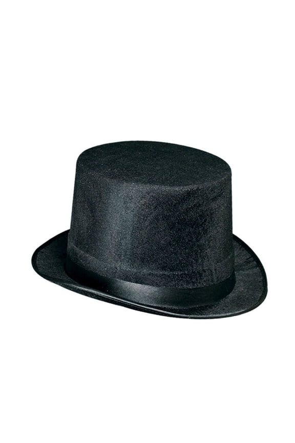 Club Pack of 12 Jet Black Top Hat Halloween Costume Party Accessories 10.75"