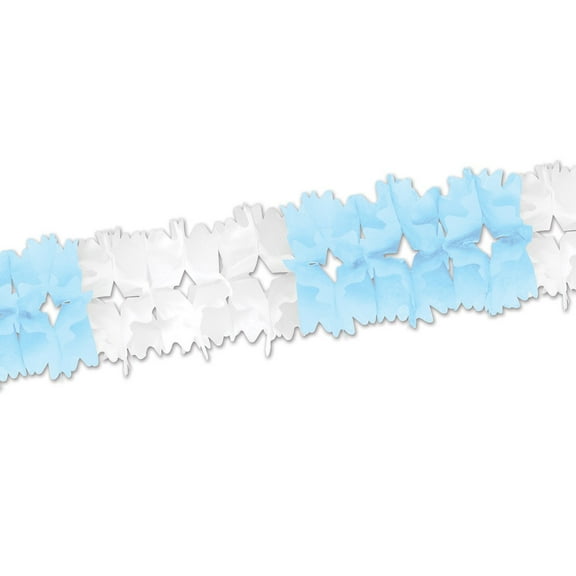 Beistle Club Pack of 12 Light Blue and White Festive Pageant Garland Decorations 14.5'