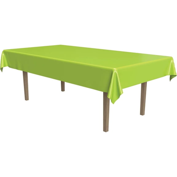 Beistle Disposable Plastic Banquet Party Tablecloth - 108" - Lime Green - Pack of 12