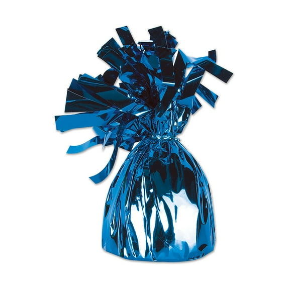 Beistle Club Pack of 12 Metallic Blue Party Balloon Weight Decorative Birthday Centerpieces 6 oz.