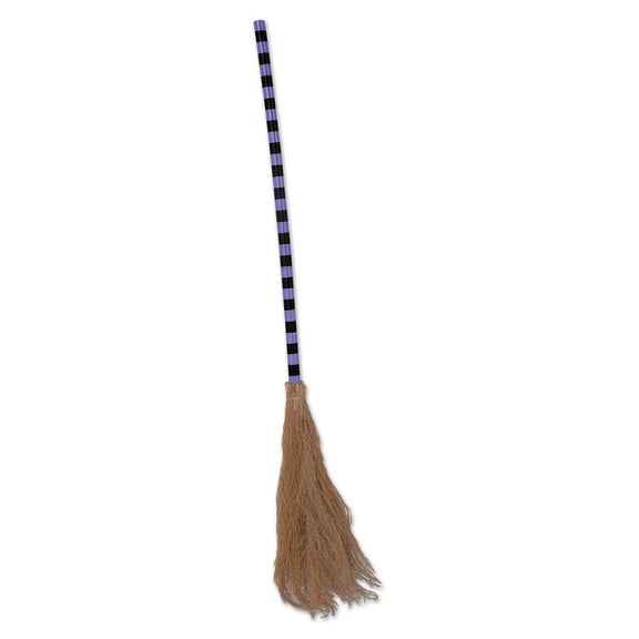 Club Pack of 12 Purple and Black Witch's Broom Halloween Costume Accessories 3.5'