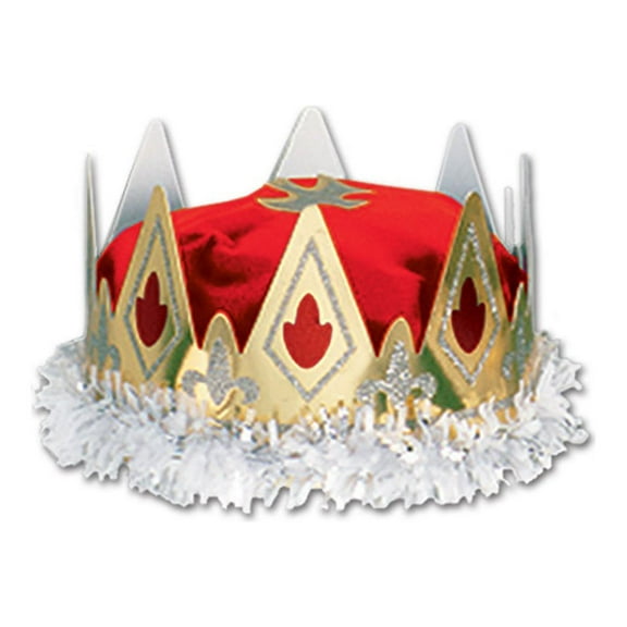 Club Pack of 12 Red Royal Queen's Crown Party Hats