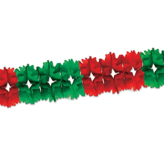 Beistle Club Pack of 12 Red and Green Festive Pageant Garland Decorations 14.5'
