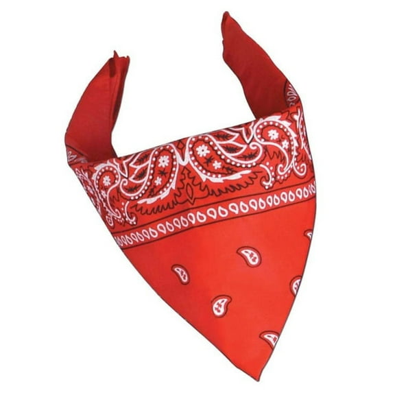 Beistle Club Pack of 12 Red and White Western Paisley Bandana Costume Accessories 22"