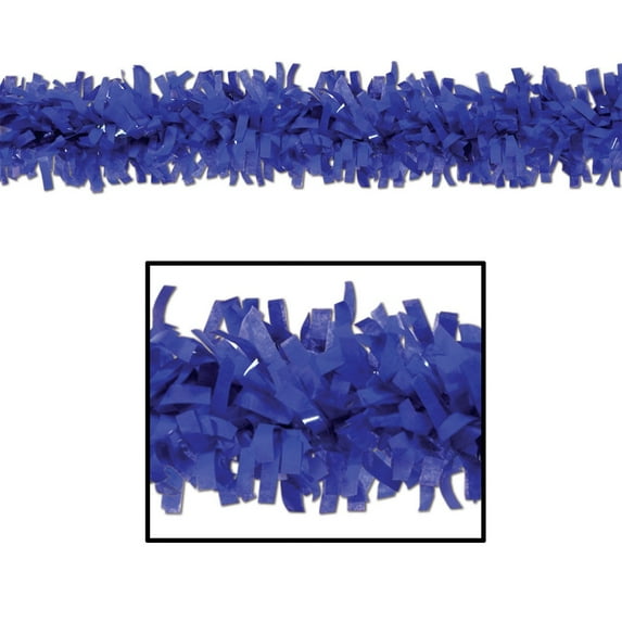 Beistle Club Pack of 12 Royal Blue Festooning Tissue Garland Party Decorations 25'