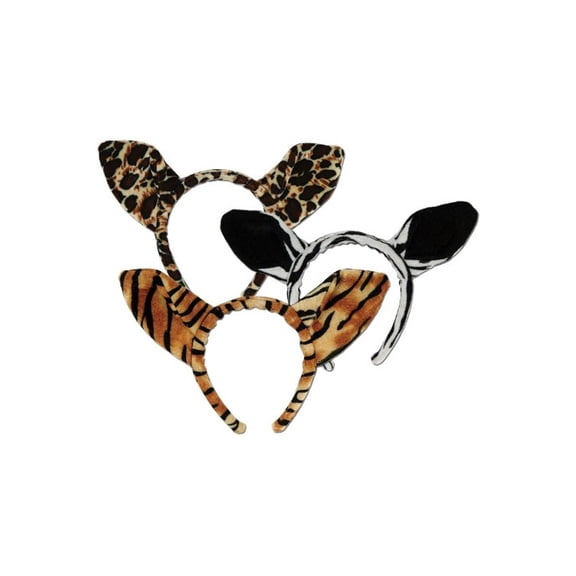 Beistle Club Pack of 12 Soft-Touch Jungle Animal Print Ear Headband Halloween Party Favors