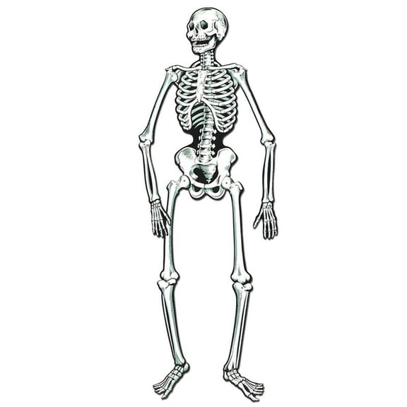 Beistle Club Pack of 12 Spooky Jointed Jolly Skeleton Halloween Decorations 4.5'