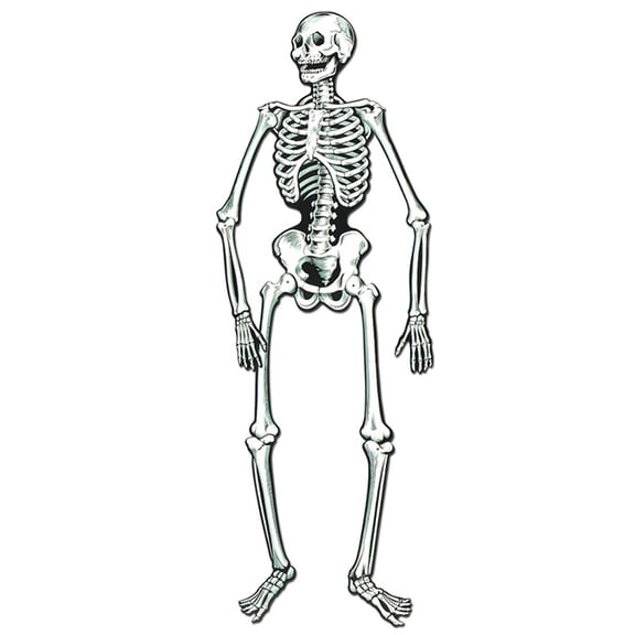Beistle Club Pack of 12 Spooky Jointed Jolly Skeleton Halloween Decorations 4.5'