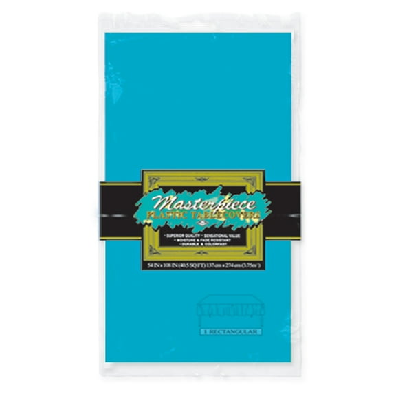 Club Pack of 12 Turquoise Disposable Plastic Banquet Party Rectangular Table Covers 108"
