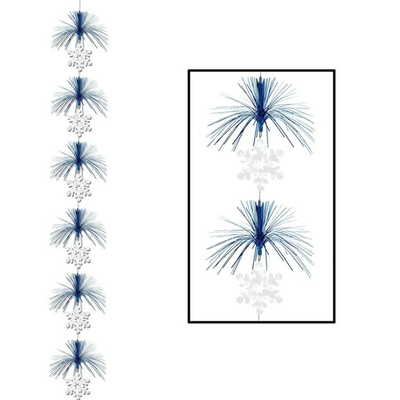 Beistle Club Pack of 12 Winter Wonderland Themed Snowflake Firework Stringer Hanging Party