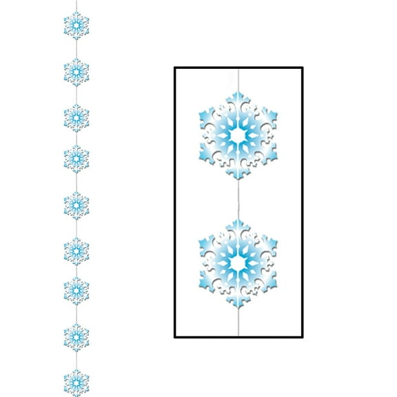 Club Pack of 12 Winter Wonderland Themed Snowflake Stringer Christmas Hanging Party Decorations 6.5'