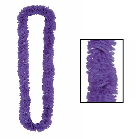 Beistle Tropical Fringe Hawaiian Lei Necklace Party Set - 36" - Purple - Club Pack of 144