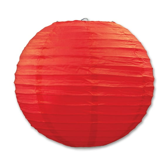 Beistle Club Pack of 18 Festive Bright Red Hanging Paper Lantern Party Decorations 9.5"