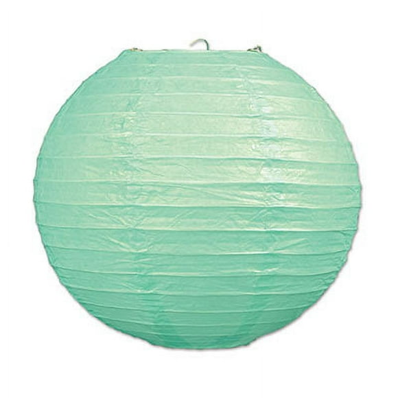 Beistle Club Pack of 18 Mint Green Hanging Paper Lantern Party Decorations 9.5"