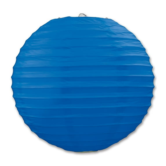 Beistle Club Pack of 18 Round Blue Hanging Paper Lanterns 9.5"