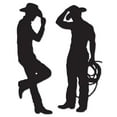thumbnail image 1 of Club Pack of 24 Black Country Western Cowboy Silhouette Cutout Party Decorations 37", 1 of 1
