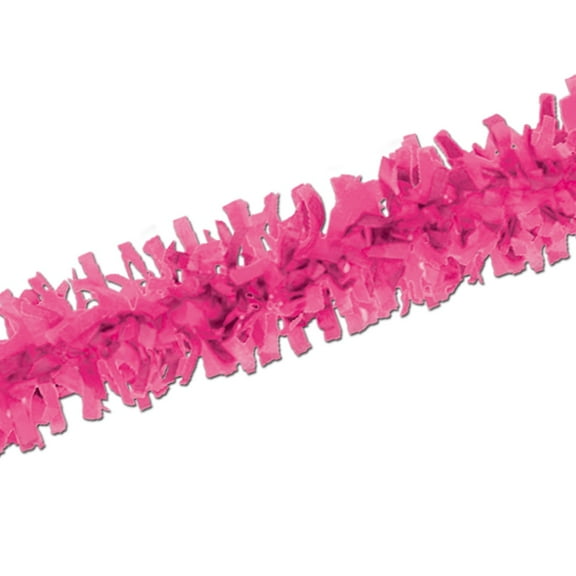 Beistle Club Pack of 24 Bright Pink Festive Tissue Festooning Decorations 25'