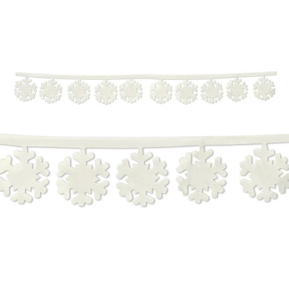 Beistle Club Pack of 24 Christmas Fabric Snowflake Garland Decorations 47"