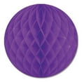 thumbnail image 1 of Club Pack of 24 Purple Honeycomb Hanging Tissue Ball Decorations 12", 1 of 2