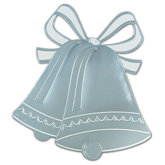Beistle Club Pack of 24 Silver Foil Elegant Wedding Bell Silhouette Party Decorations 16.5"