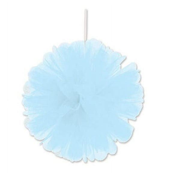 Beistle Club Pack of 24 Wispy Light Blue Decorative Tulle Balls Hanging Decorations 8"