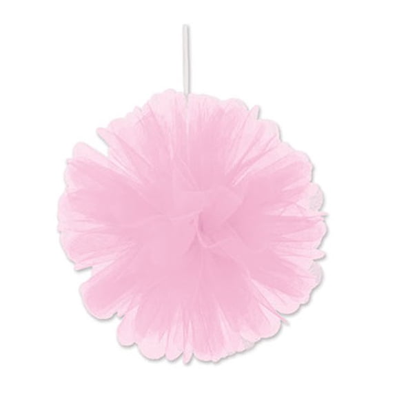 Beistle Club Pack of 24 Wispy Light Pink Decorative Tulle Balls Hanging Decorations 8"