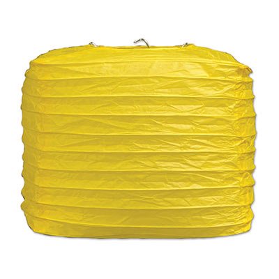 Beistle Club Pack of 24 Yellow Square Paper Lantern Hanging Party Decorations 8"