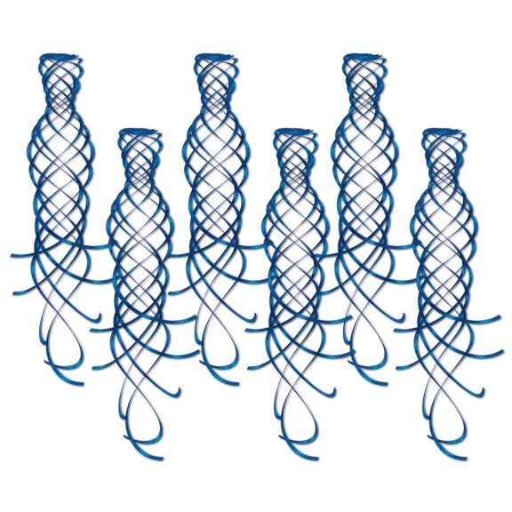Beistle Shimmering Metallic Whirls Hanging Party Decorations - 20" - Blue - Club Pack of 36