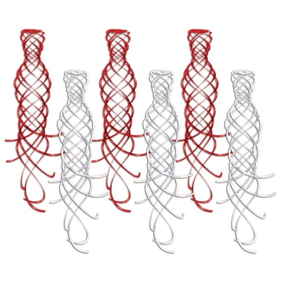 Beistle Club Pack of 36 Fun, Festive and Exciting Red and White Shimmering Whirl Hanging Decorations