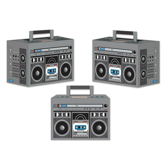 Beistle Club Pack of 36 Retro Boombox Party Favor Boxes 5.75"