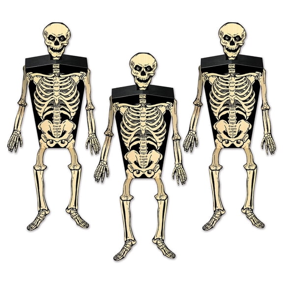Beistle Scary Skeleton Halloween Favor Boxes - 6.25" - Club Pack of 36