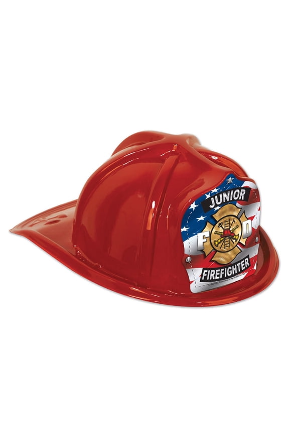 Club Pack of 48 Red Junior Firefighter Hat Costume Accessories