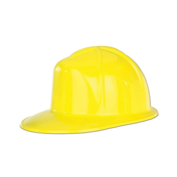 Beistle Club Pack of 48 Yellow Plastic Construction Helmet Costume Accessory