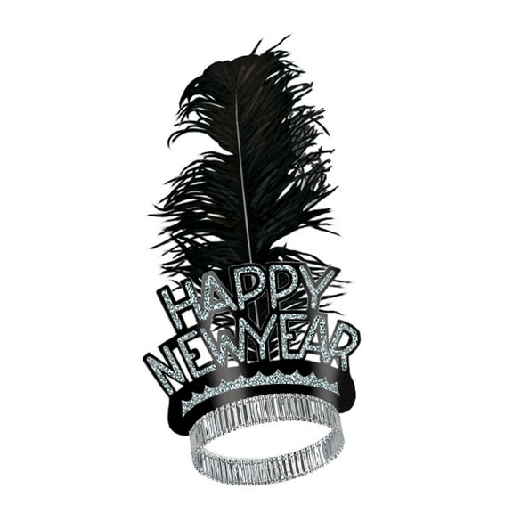 Beistle Club Pack of 50 Black and Silver Swing "Happy New Years" Legacy Party Favor Tiaras