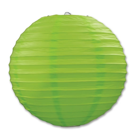 Beistle Club Pack of 6 Round Light Green Hanging Paper Lanterns 9.5"