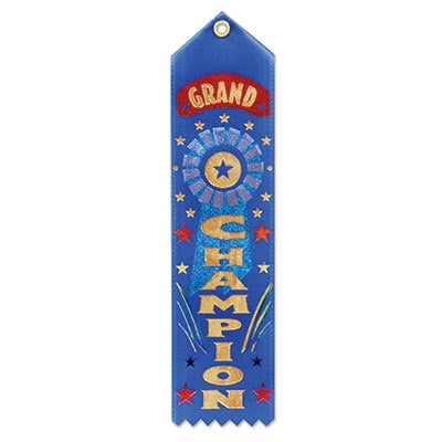 Beistle Club Pack of 6 Royal Blue Grand Champion School and Sporting Event Award Ribbons 8"