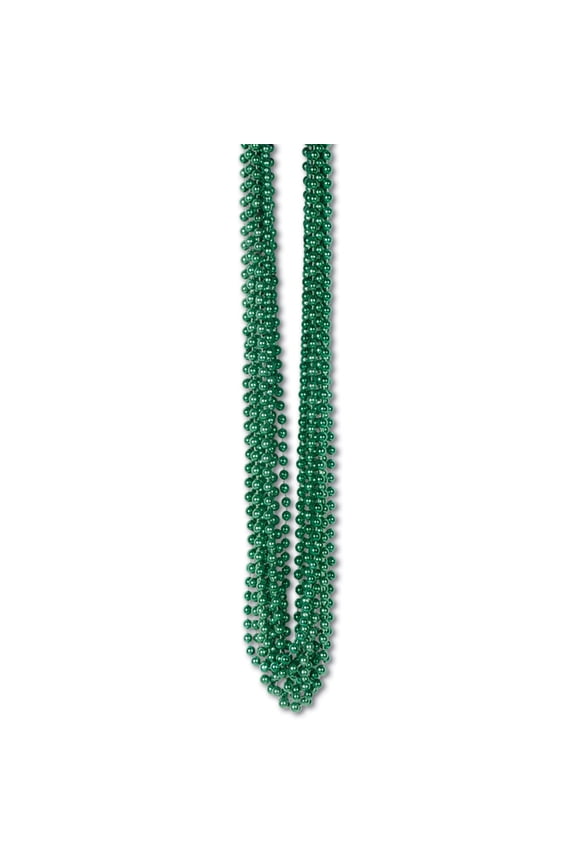 Club Pack of 720 Green Metallic St. Patrick's Day Small Round Beaded Necklace Party Favors