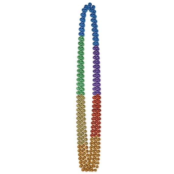 Beistle Club pack of 72 Rainbow Colored Necklaces Beads 21"