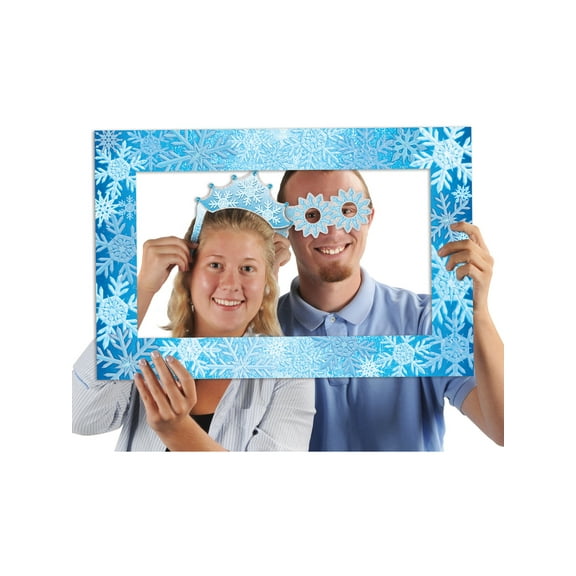 Christmas Happy Holidays Snowflakes Photo Frame Portrait Photo Booth Decoration