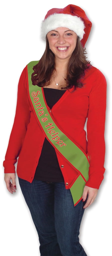 Beistle Company 20154 Santas Helper Satin Sash - Pack of 6