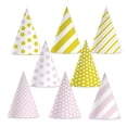 thumbnail image 1 of Pink & Gold Cone Hats 61/2"- 12 pack(8/Pkg), 1 of 2
