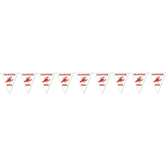 Beistle - Crawfish Boil Pennant Banner - 11" x 12' - Pack of 12
