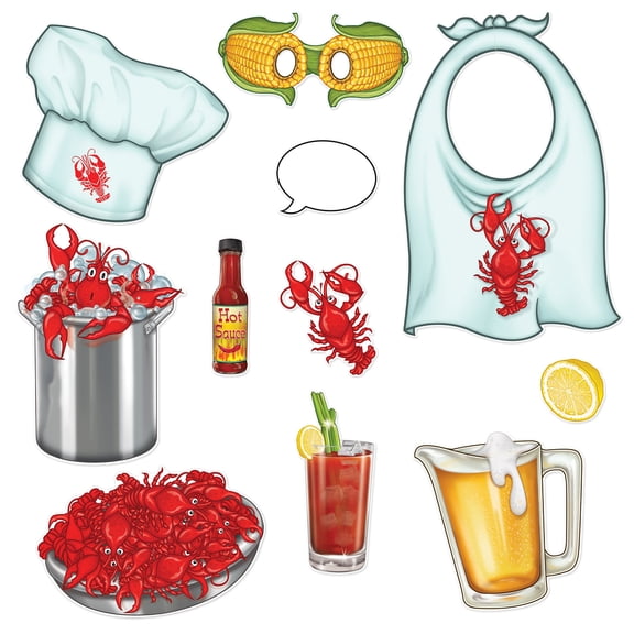 Beistle - Crawfish Photo Fun Signs - 3"-16" - Pack of 12